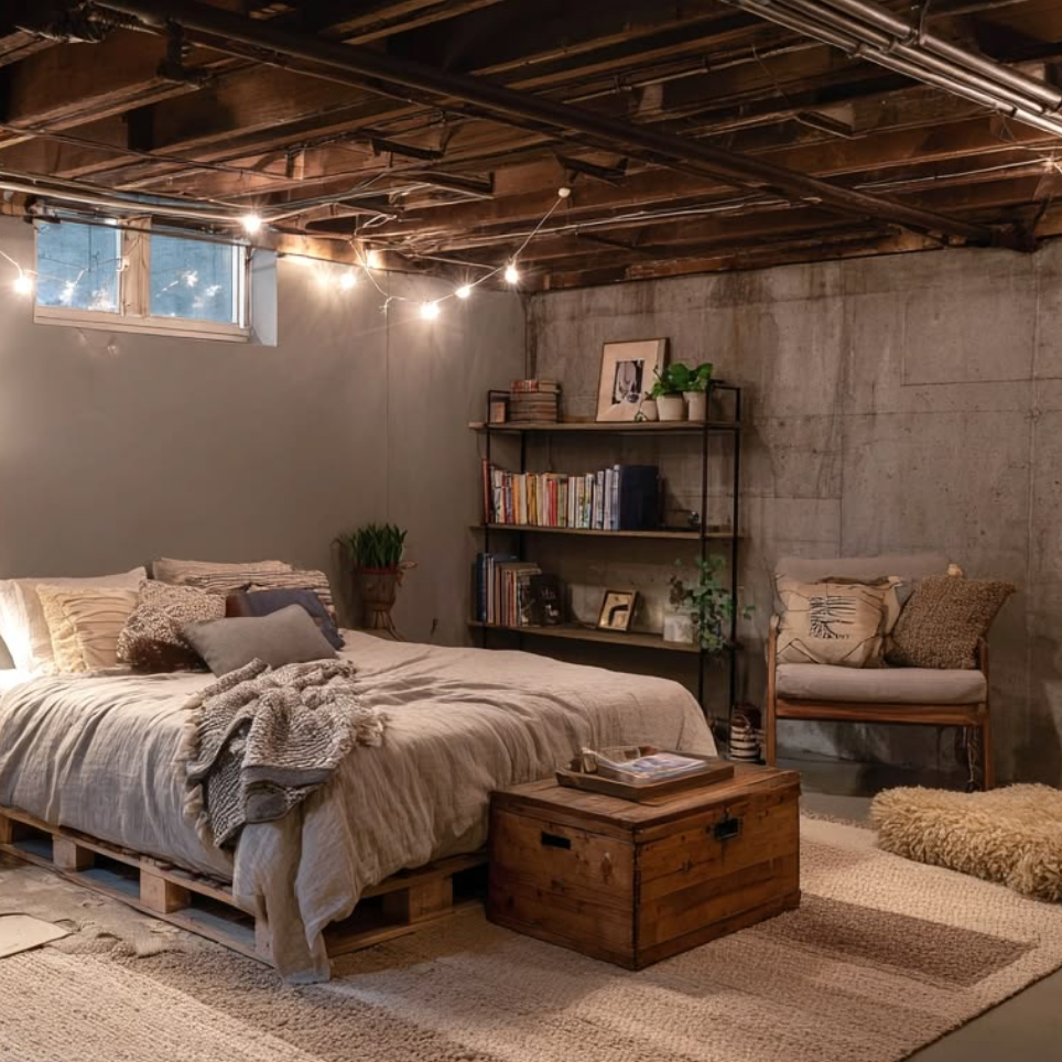 10 Unfinished Basement Bedroom Ideas on a Budget That Look Amazing (Renter-Friendly)