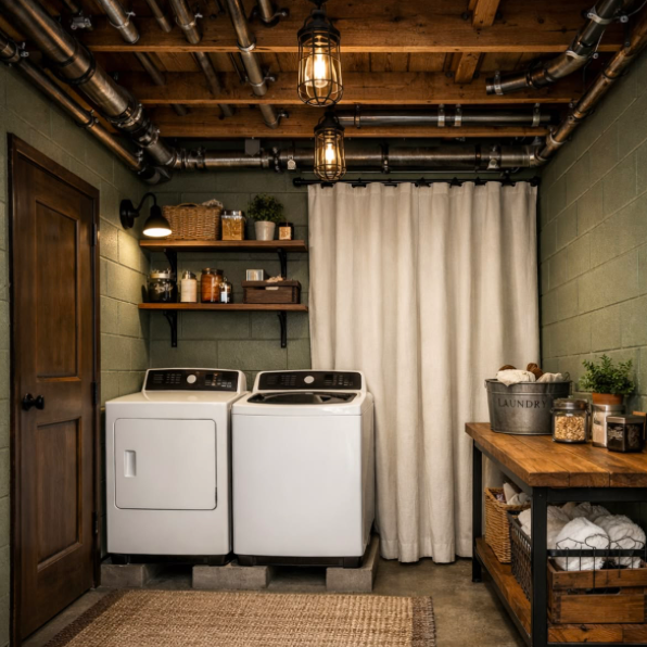 10 Unfinished Basement Laundry Room Ideas on a Budget That Look Stunning